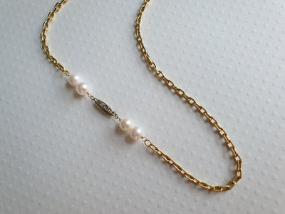 princess-cut 18K antique diamond necklace | Fine 18K - pequitobun Jewellery